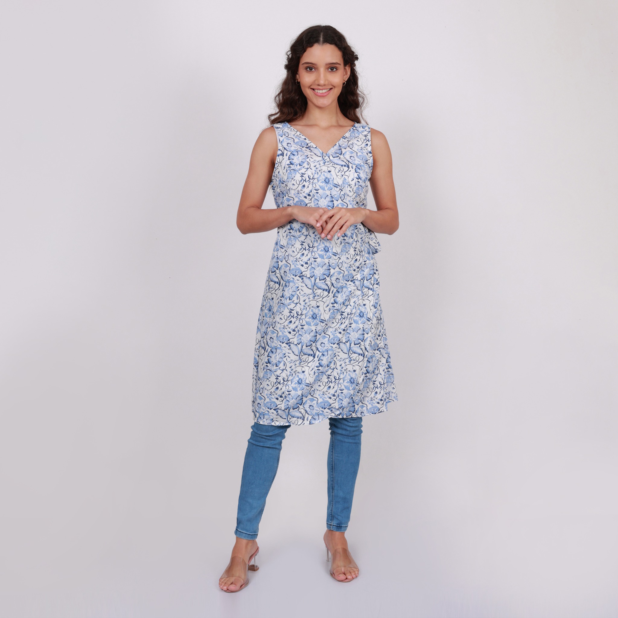 Modyne Floral Tiered Midi Dress