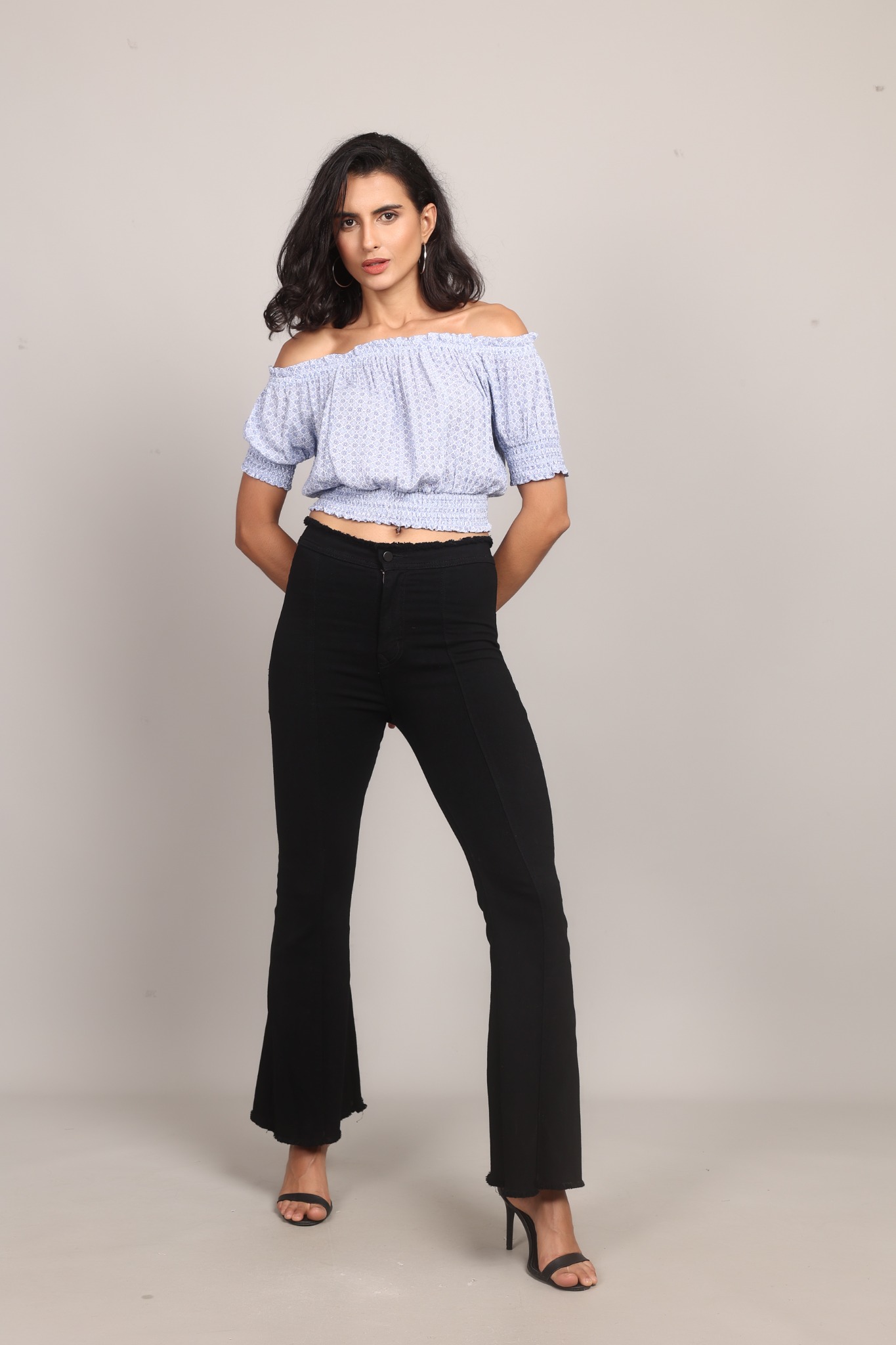 Modyne Off-Shoulder Rayon Crepe Top