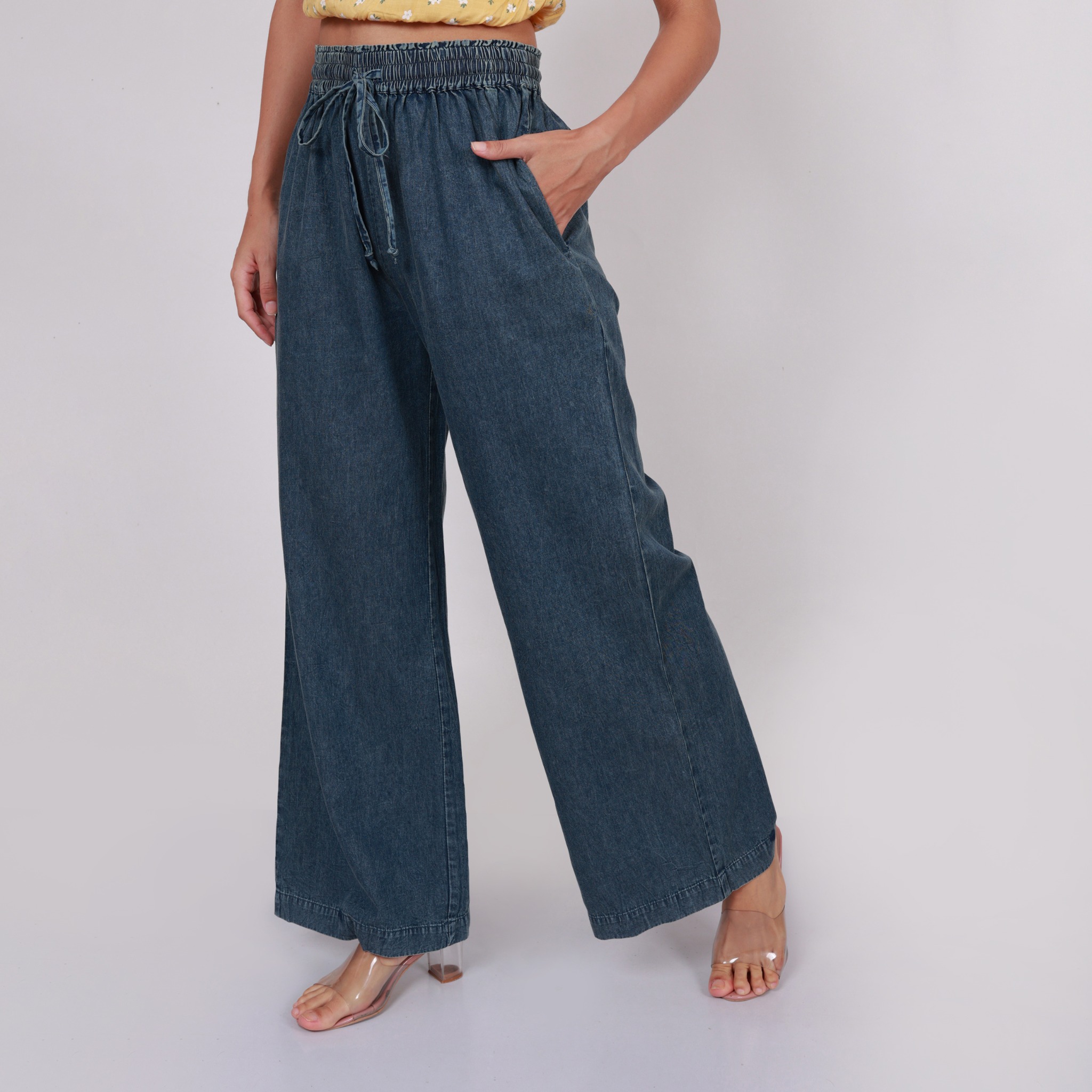 Modyne Wide-Leg Denim Trousers